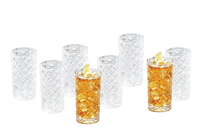 Better Homes & Gardens Diamond Cut Tumbler Drinking Glass, 8 Pack, 8pk Glass Tumbler