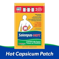 Salonpas-Hot Timbre Topique pour le Soulagement des Douleurs Timbre au Poivron 3 Grands Timbres Pliés
