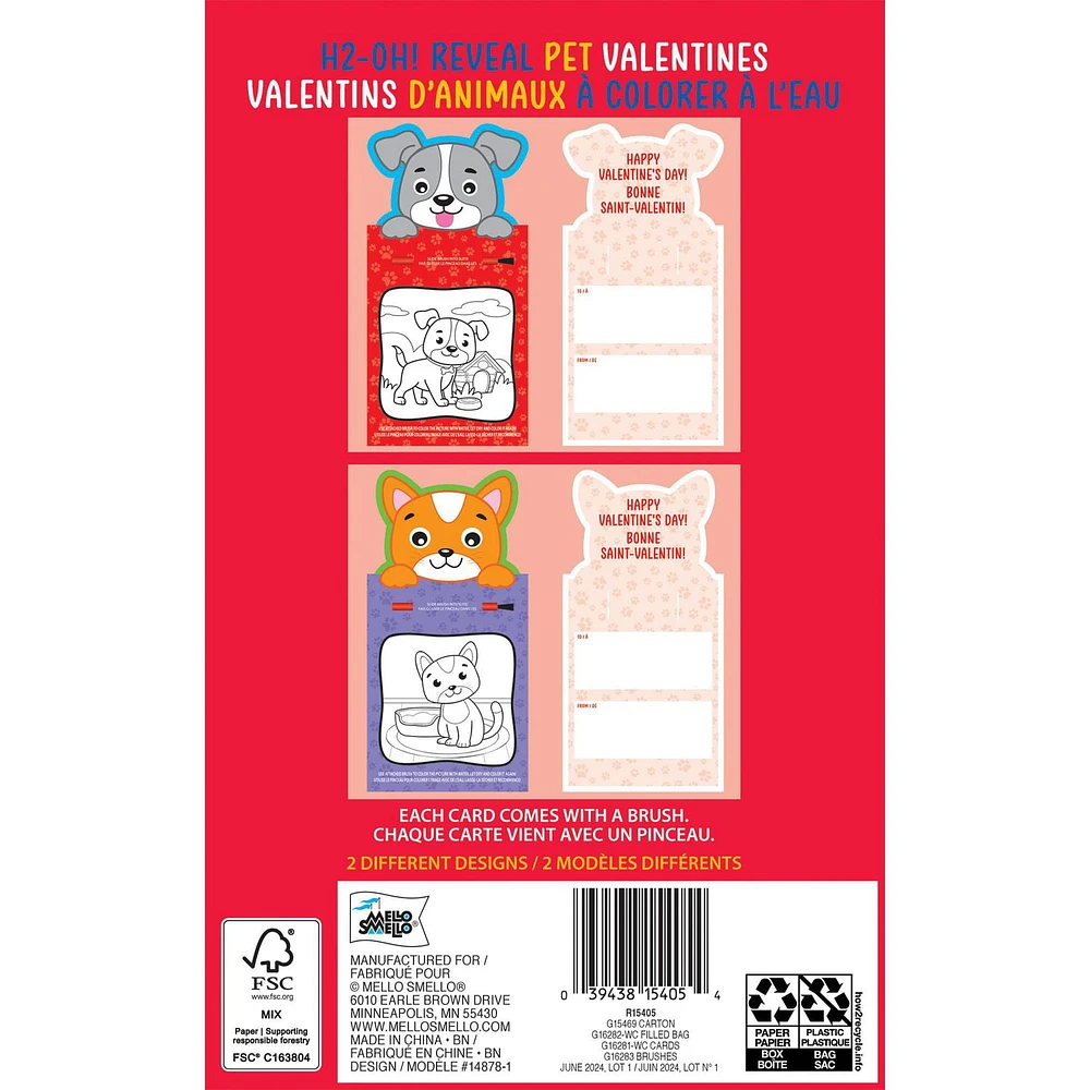 Mello Smello Valentine's Day H2-OH Pet Valentines Kiddie Cards, 8 CT