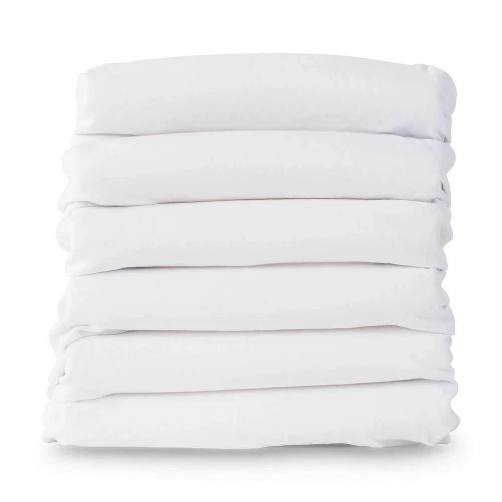 Draps-housses à fermeture éclair pour matelas compact SafeFitMC de FoundationsMD, blanc, paquet de 6