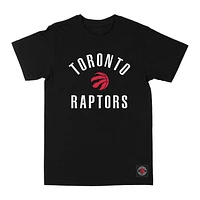 NBA Officially Licensed Toronto Raptors Arc Text Short Sleeve Black T-Shirt