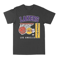 T-shirt de basket-ball anthracite sous licence officielle NBA des Los Angeles Lakers