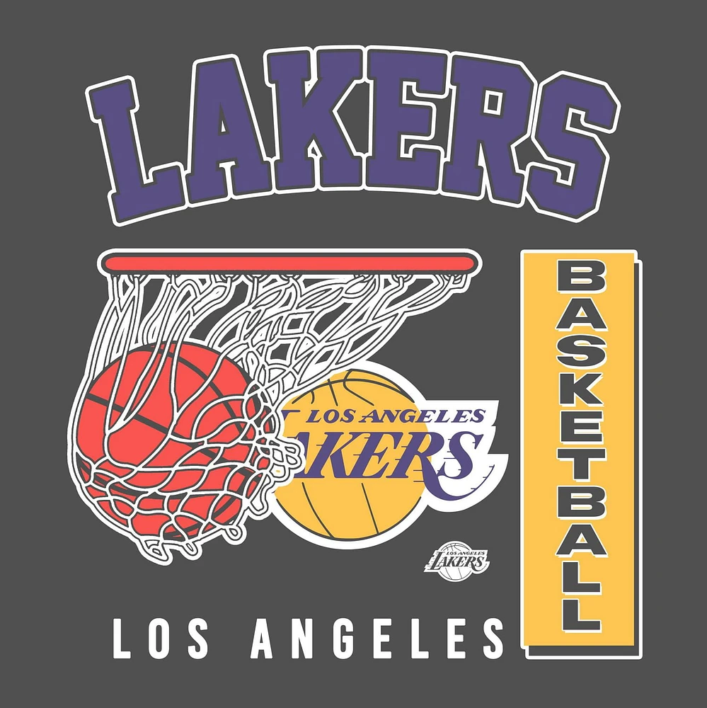 T-shirt de basket-ball anthracite sous licence officielle NBA des Los Angeles Lakers