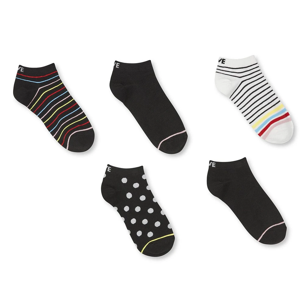 LOVE Ellen DeGeneres Women's Low-Cut Socks 5-Pack