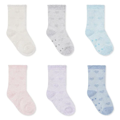 Lot de 6 paires chaussettes George pour bébés filles • 0-12 mois, Pointure 0-3 <br>• 12-24 2-5 24-36 5-8
