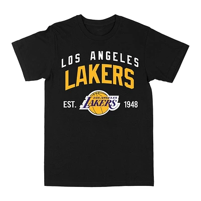 T-shirt noir sous licence officielle NBA Los Angeles Lakers EST 1948