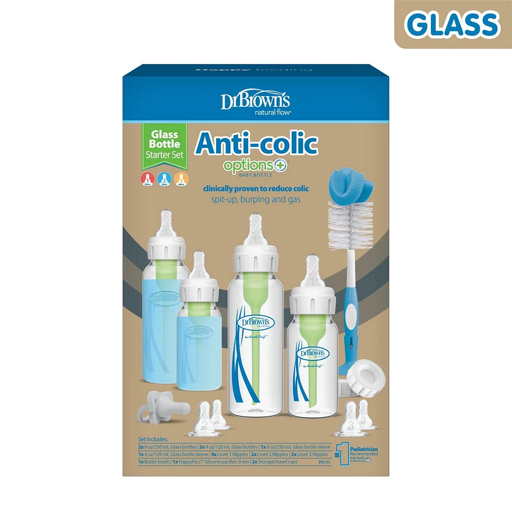 Trousse de biberons de verre de Dr. Brown's Options+ 120 ml et 250 ml