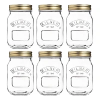 Kilner Regular Mouth Glass Mason Jars with Sealing Lids, 500ml