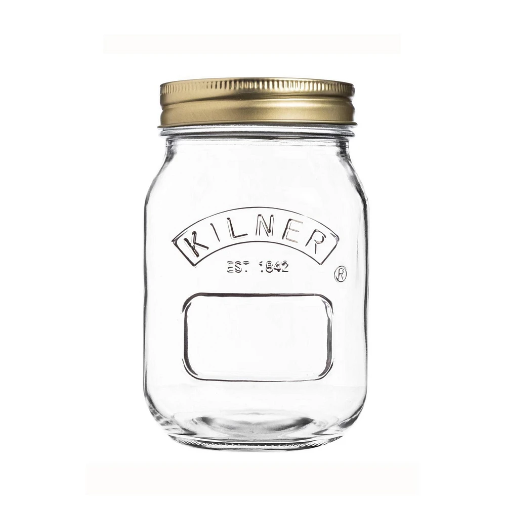 Kilner Regular Mouth Glass Mason Jars with Sealing Lids, 500ml