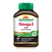 Jamieson No Fishy Aftertaste Extra Strength Omega-3 Mini Softgels, 200 softgels