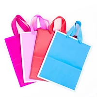 Hallmark 9" Medium Solid Colour Gift Bags - Pack of 4 in Red, Blue, Light Pink and Hot Pink for Birthdays, Baby Showers, Retirements or Any Occasion