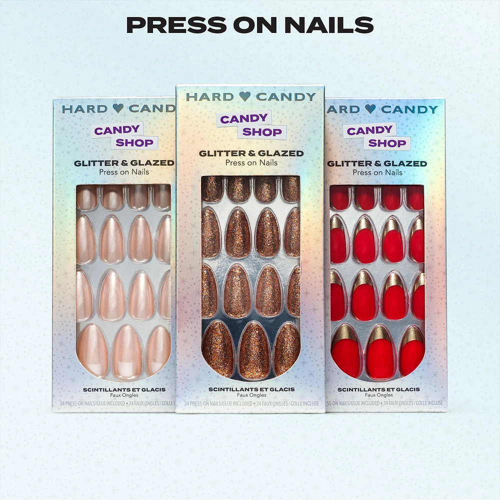 Hard Candy Glitter Press On Nail Trio Holiday Gift Set