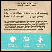 Dr. Squatch Coconut Castaway Bar Soap, A scent of toasted coconut.