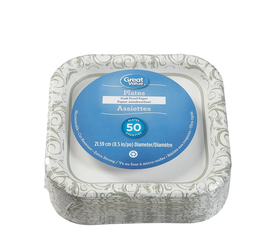 Assiettes en papier Great Value
