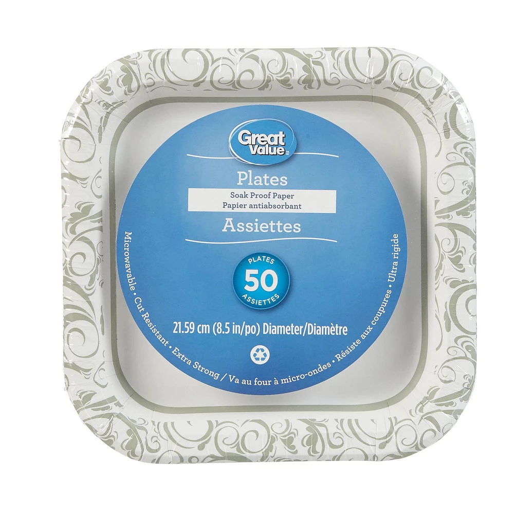 Assiettes en papier Great Value