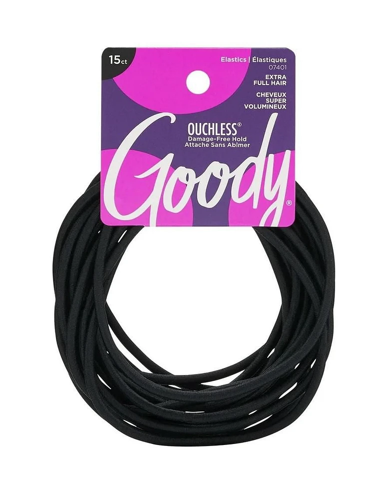 Goody XL Elastics - Attaches cheveux noires - 15Ct Goody Élastiques