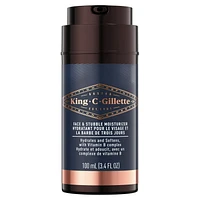 King C. Gillette Face & Stubble Moisturizer with Vitamin B3 and B5 complex, 100 mL