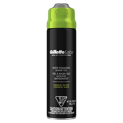 Gillette Labs Shaving Gel for Men, 3-in-1 Shave Gel to Cleanse, Protect and Refresh, Ultimate Smoothness, With Vitamin B3 and Sea Kelp, Sensitive Skin