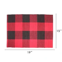 Fabstyles Buffalo Check Cotton Placemats Set of 4 Machine Washable Table Mats Perfect for The Kitchen and Dining Table or Outdoor Tables