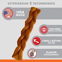 Nylabone Power Chew Alternative Braided Bully Stick Large Dog Toy, Long-lasting chew toy for powerful chewers