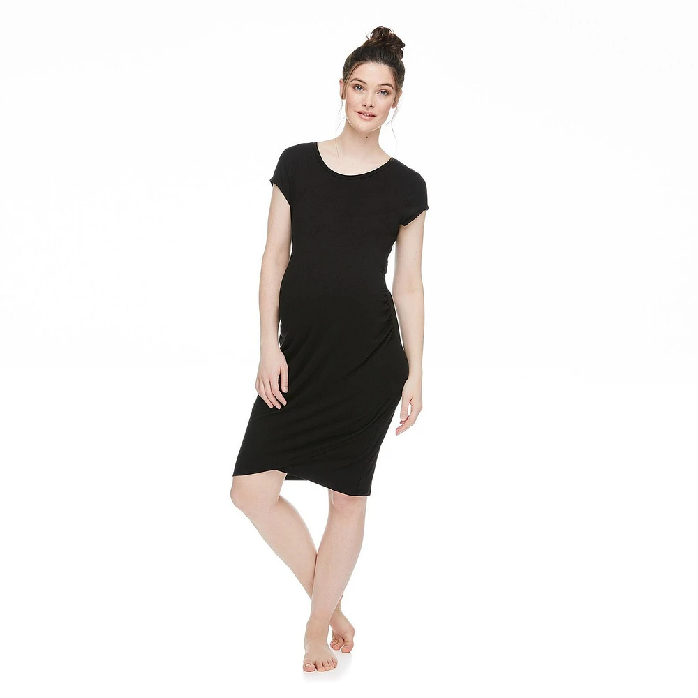 Robe avec côtés ruchés Paisley Sky Maternit