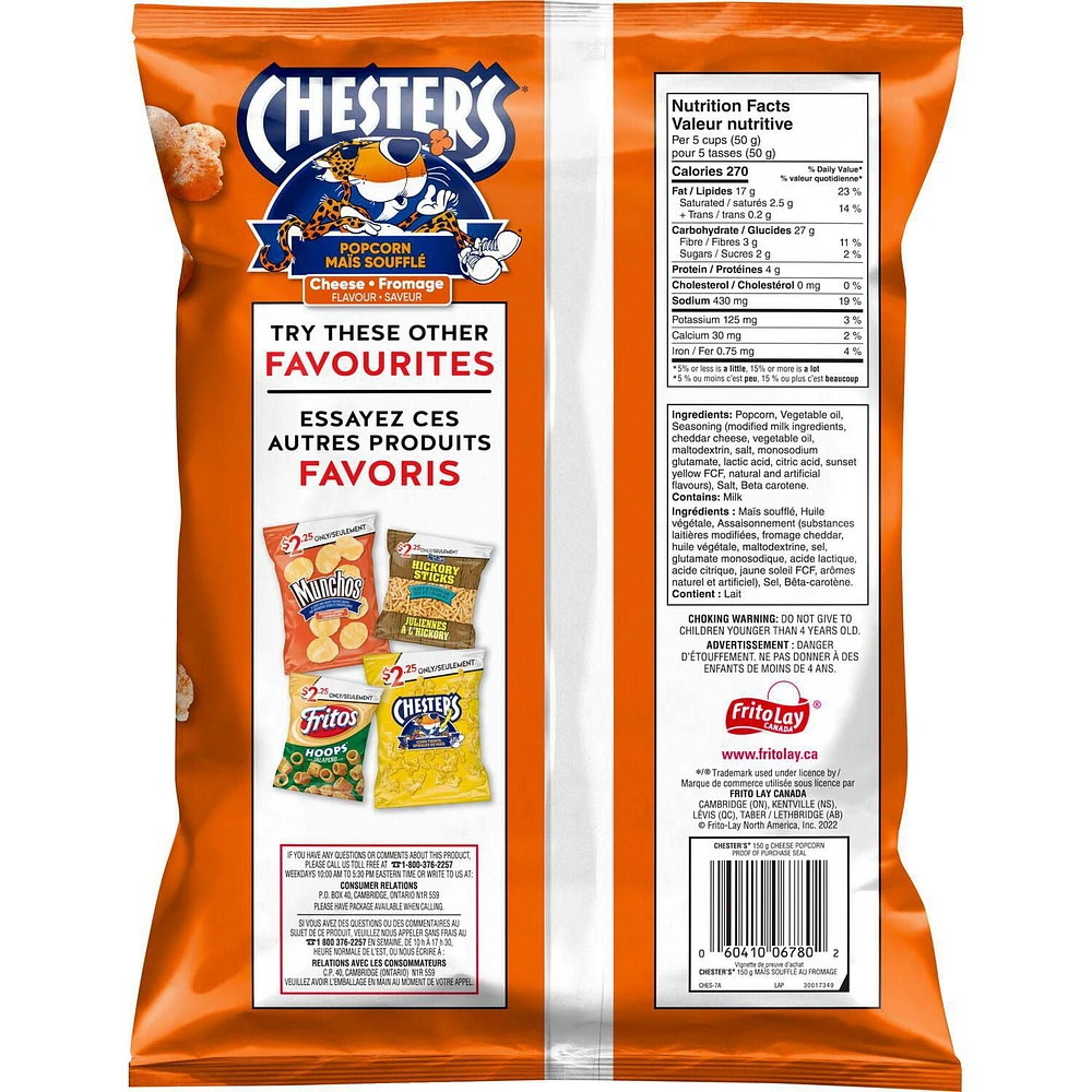 Chester's Popcorn Cheese Flavour Popcorn, 150g