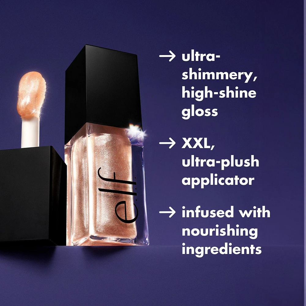 e.l.f. Cosmetics Glow Reviver Lip Oil Glimmer, High-shine finish, 7.6 mL