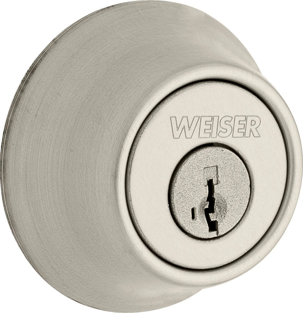 Essentials by Weiser Single Cylinder Deadbolt in Satin Nickel