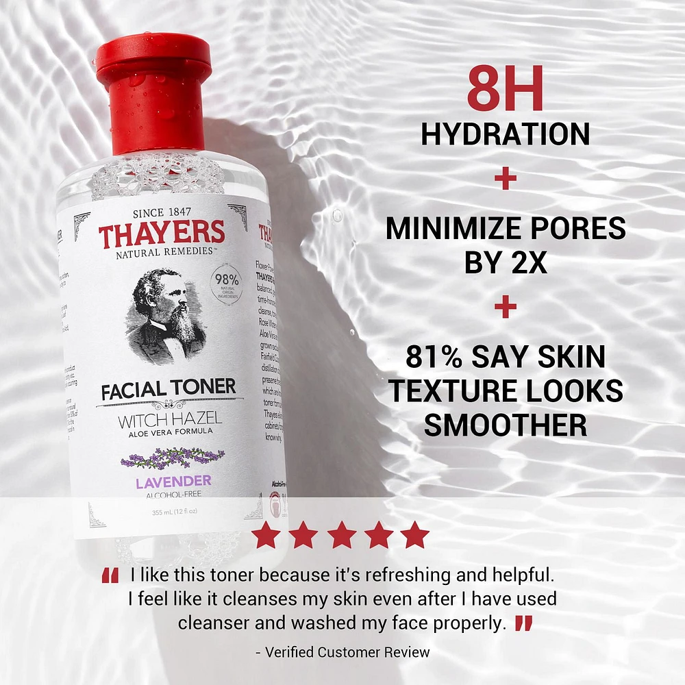 THAYERS Lavender Facial Toner Alcohol-Free Witch Hazel and Aloe Vera formula 355ml, 12 oz