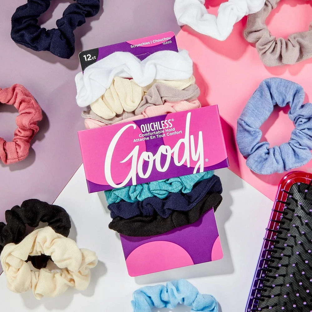 Goody Value Super Strong and Super Stretchy Skinny Scrunchie for Thick Hair - 12 Ct, Goody Scrunchies