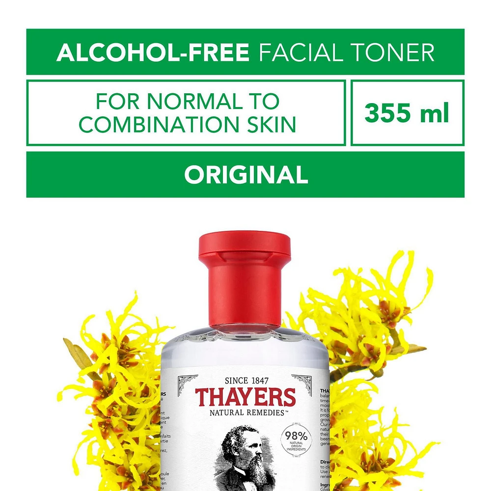 Thayers Original Facial Toner Alcohol-Free Witch Hazel and Aloe Vera, 355 mL