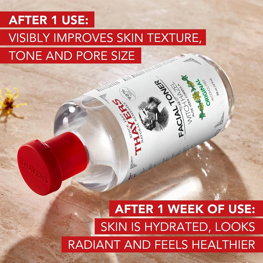 Thayers Original Facial Toner Alcohol-Free Witch Hazel and Aloe Vera, 355 mL