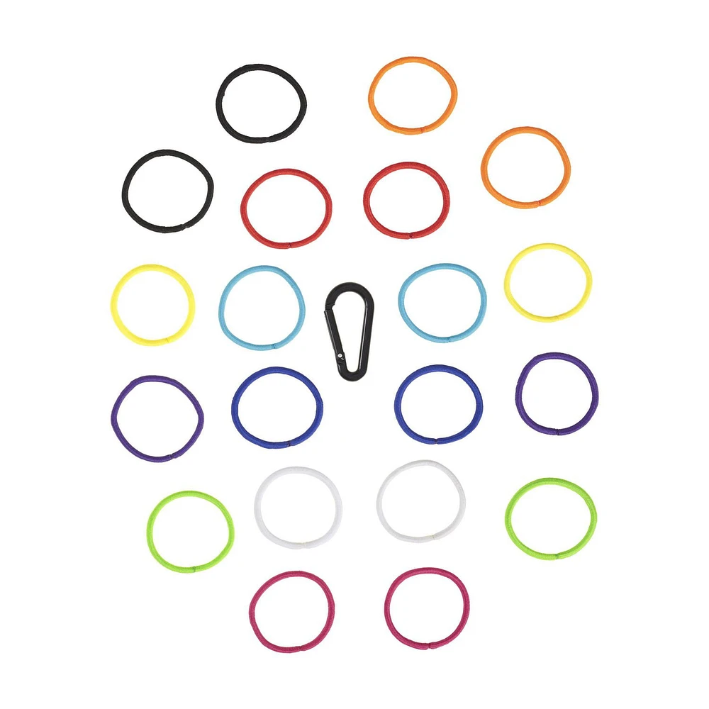 Goody Ouchless Black & Brights No Metal Elastics with Carbiner Clip - 62ct, Goody Elastics