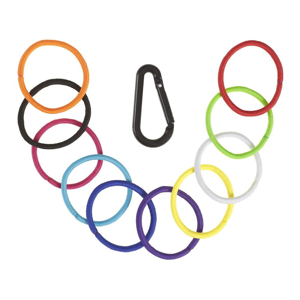 Goody Ouchless Black & Brights No Metal Elastics with Carbiner Clip - 62ct, Goody Elastics