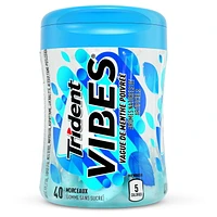 Trident Vibes Sugar Free Gum, Peppermint Wave Flavour, 1 Go-Cup (40 Pieces Total)