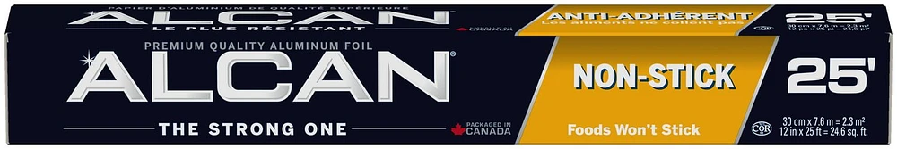 AlcanMC Papier d'Aluminium Anti-Adhérent 12 po x 25 pi , 1 rouleau