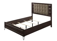 ACME Tablita Queen Bed in Fabric & Dark Merlot