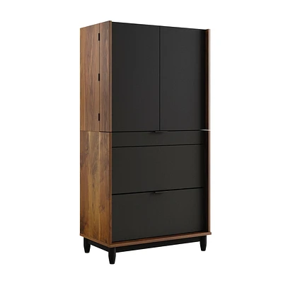 Sauder Harvey Park Computer Cabinet, Grand Walnut, 430053