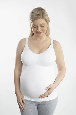 Medela Comfy Cami Bra for Maternity/Breastfeeding, White, Large