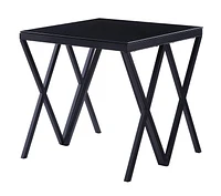 ACME Magenta End Table in Black & Glass