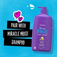 Aussie Miracle Moist with Avocado & Jojoba Oil, Paraben Free Conditioner, 778 mL