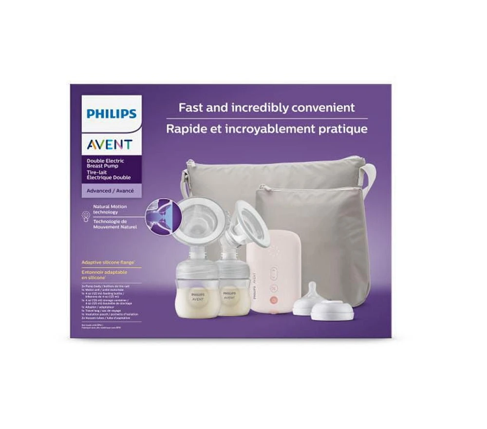 Philips Avent Double Electric Breast Pump with Natural Motion technology, SCF393/82, Avent Double Electric Breast Pump Motion tech