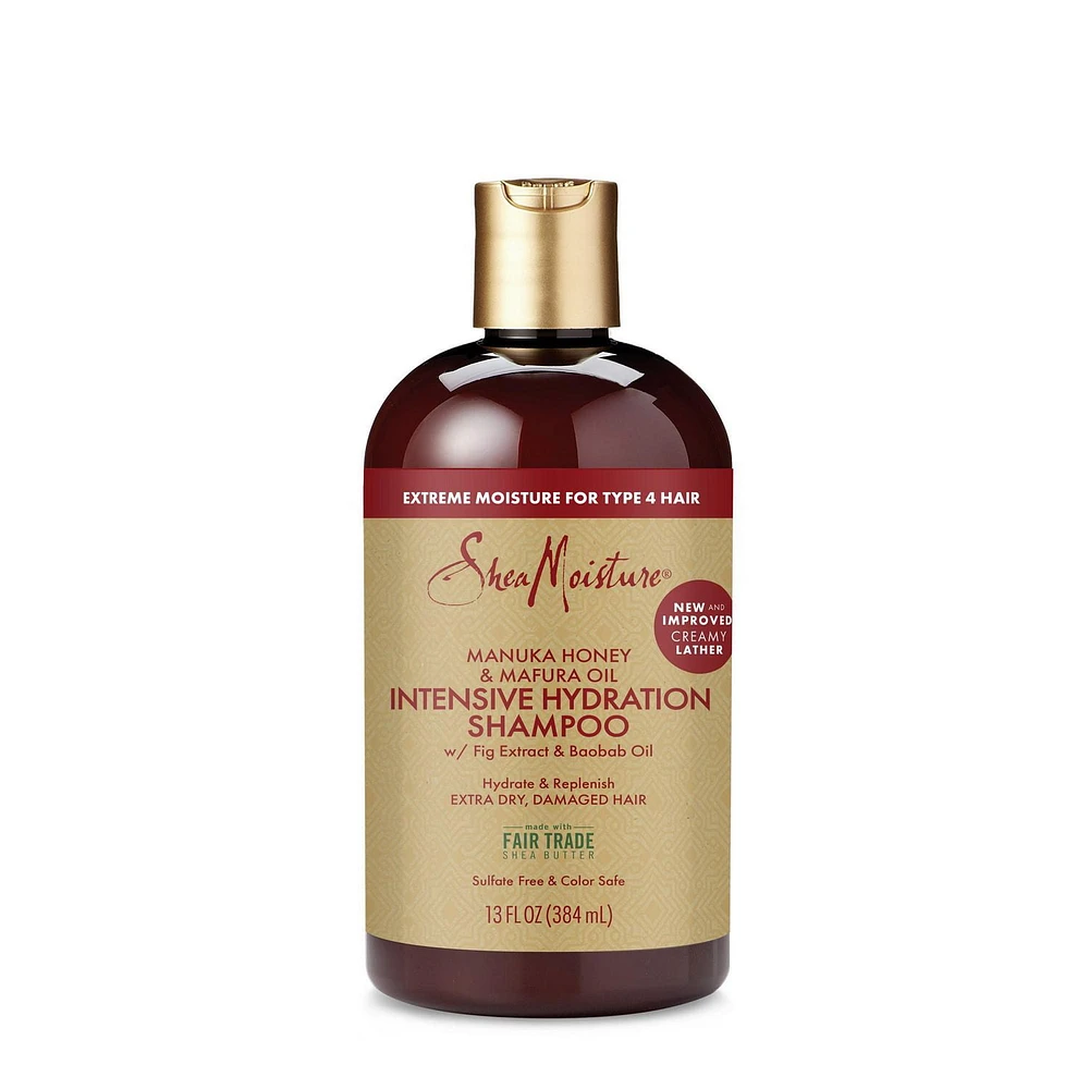 SheaMoisture Manuka Honey and Mafura Oil Intensive Hydration Shampoo for Dry, Damaged Hair with Fig Extract & Baobab Oil Sulfate-Free, 384mL