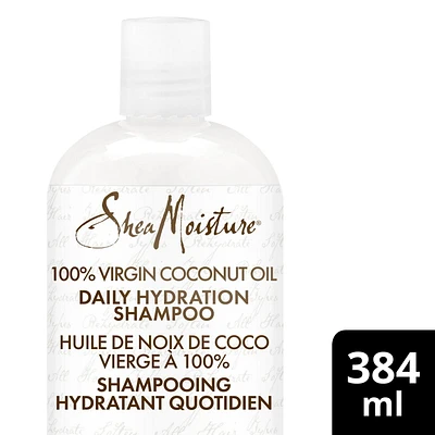 SheaMoisture 100% Virgin Coconut Oil Daily Hydration Shampoo for All Hair Types Clean & Nourish Sulfate-Free, 384 ml