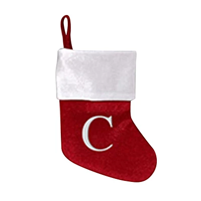 Holiday time Red Velvet Mini stocking with Monogram "C"