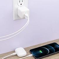 onn. Fast Charge USB-C Dual 20W Ports Wall Charger with Power Delivery