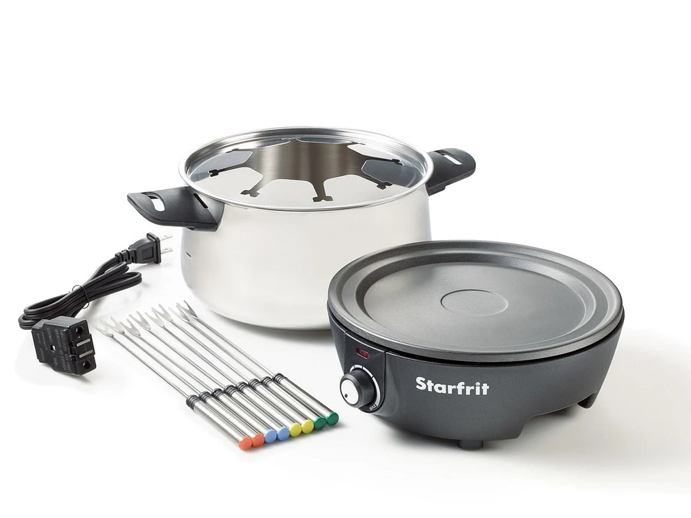 Starfrit 12-Piece Electric Fondue Set, Stainless Steel