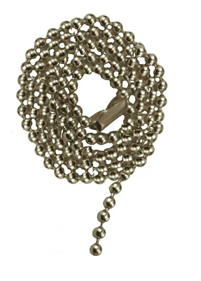 Atron Electro Industries 36 Inch Nickel Beaded Fan Pull Chain