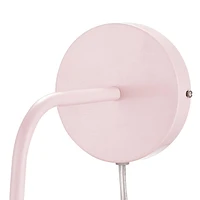 Globe Electric Novogratz x Globe Walter 1-Light Plug-in or Hardwire Wall Sconce, Blush Pink, 6ft Clear Cord, Inline On/Off Rocker Switch, 51830