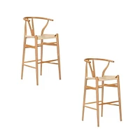 Tabouret Amalfi II (25") Fabriqué avec un cadre en bois massif ENSEMBLE DE 2